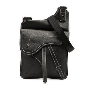 CHRISTIAN DIOR Black Leather Shoulder Bag